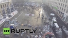 Ukraine: Drone footage of divided Kiev