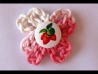 Strawberry Cream Crochet Flower